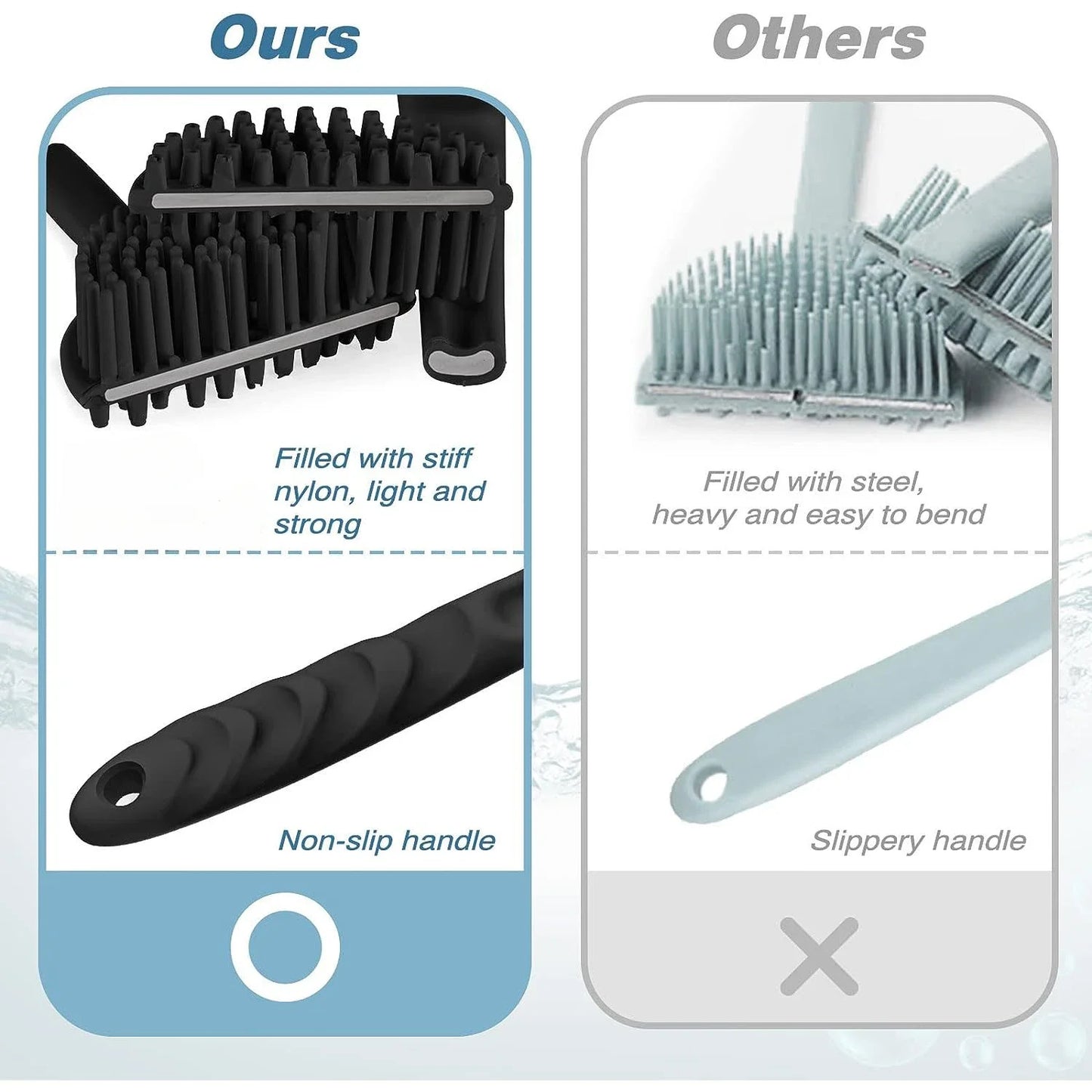 Long Handle Silicone Bath Brush – Dual-Sided Body Exfoliator Bath & Body Brush Peaceful Pleasures Health and Wellness