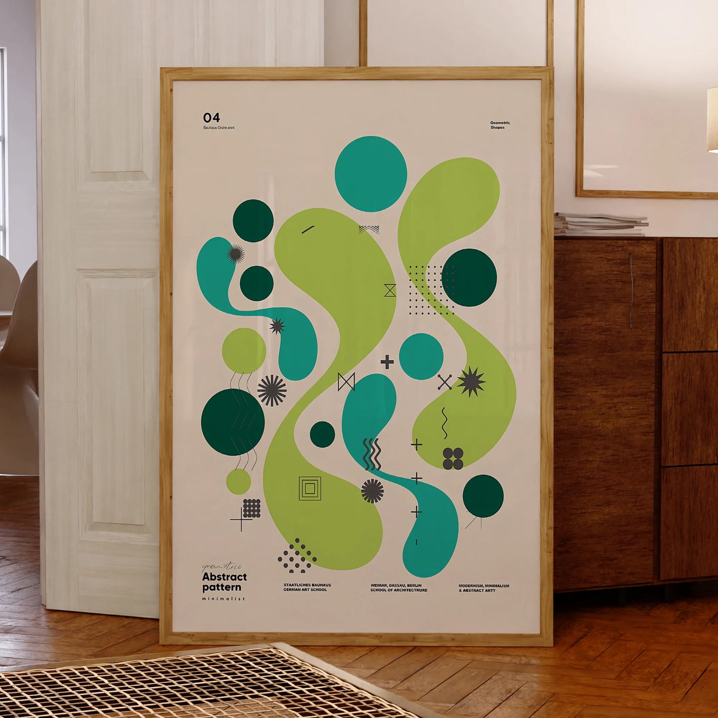 Modern Bauhaus Geometric Wall Art | Framed Canvas Print