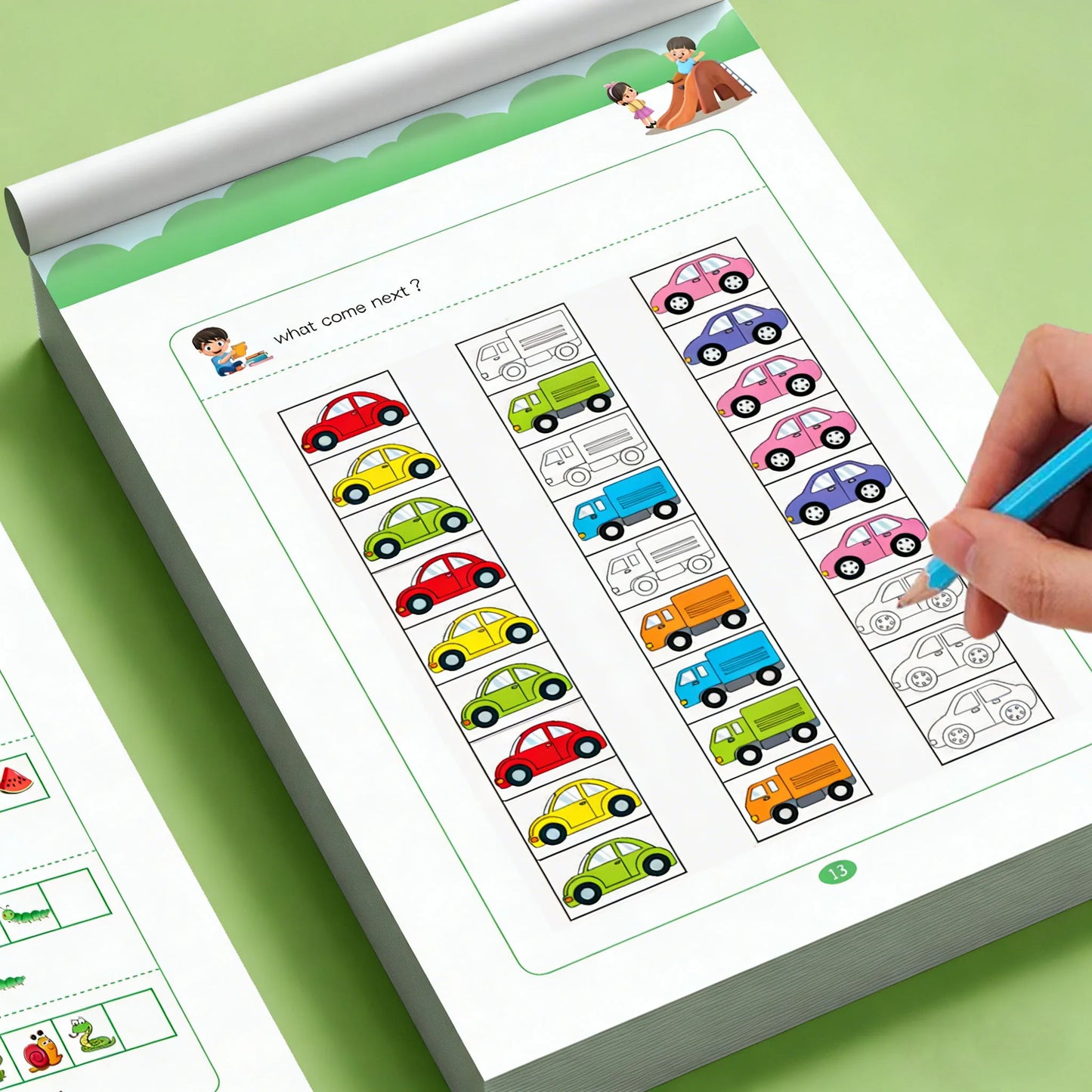32 Pages Pattern Finding Workbook Preschool Logical Thinking Sequence