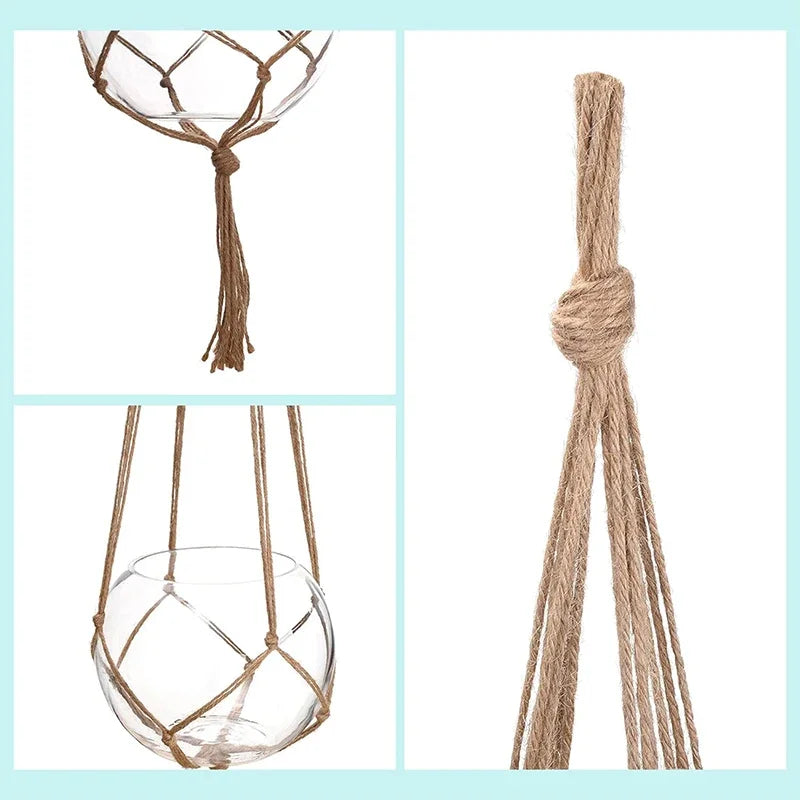 Macrame Hanging Plant Basket with Hook | Boho Planter