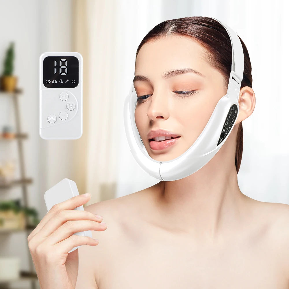 V Face Facial Machine Electric V-Line Up Lift Belt Face Massage LED Face Skin Lifting Firming Beauty Device Double Chin Reducer Peaceful Pleasures Health and Wellness