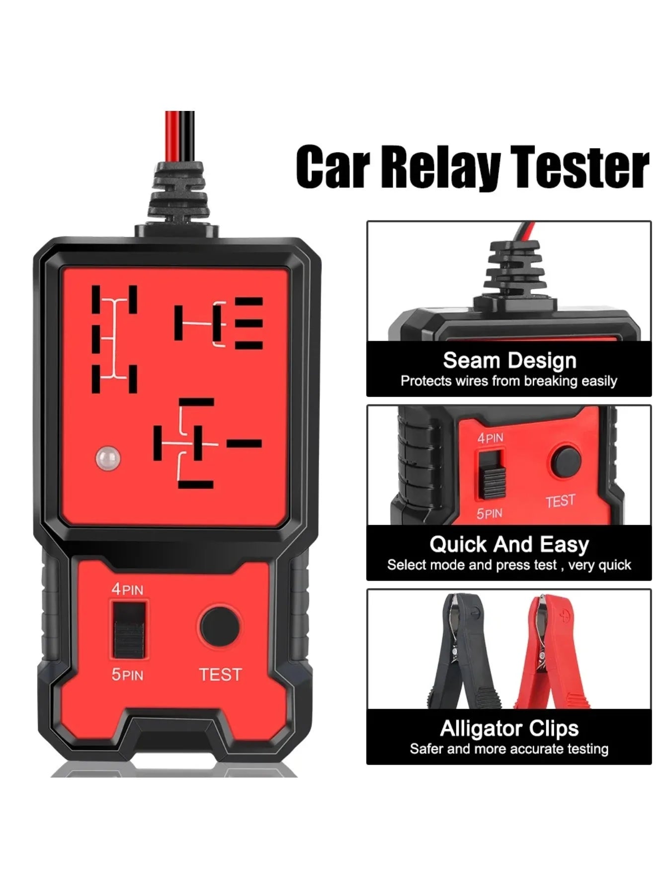 12V Automotive Relay Tester & Battery Voltage Inspector LED Peaceful Pleasures Health and Wellness
