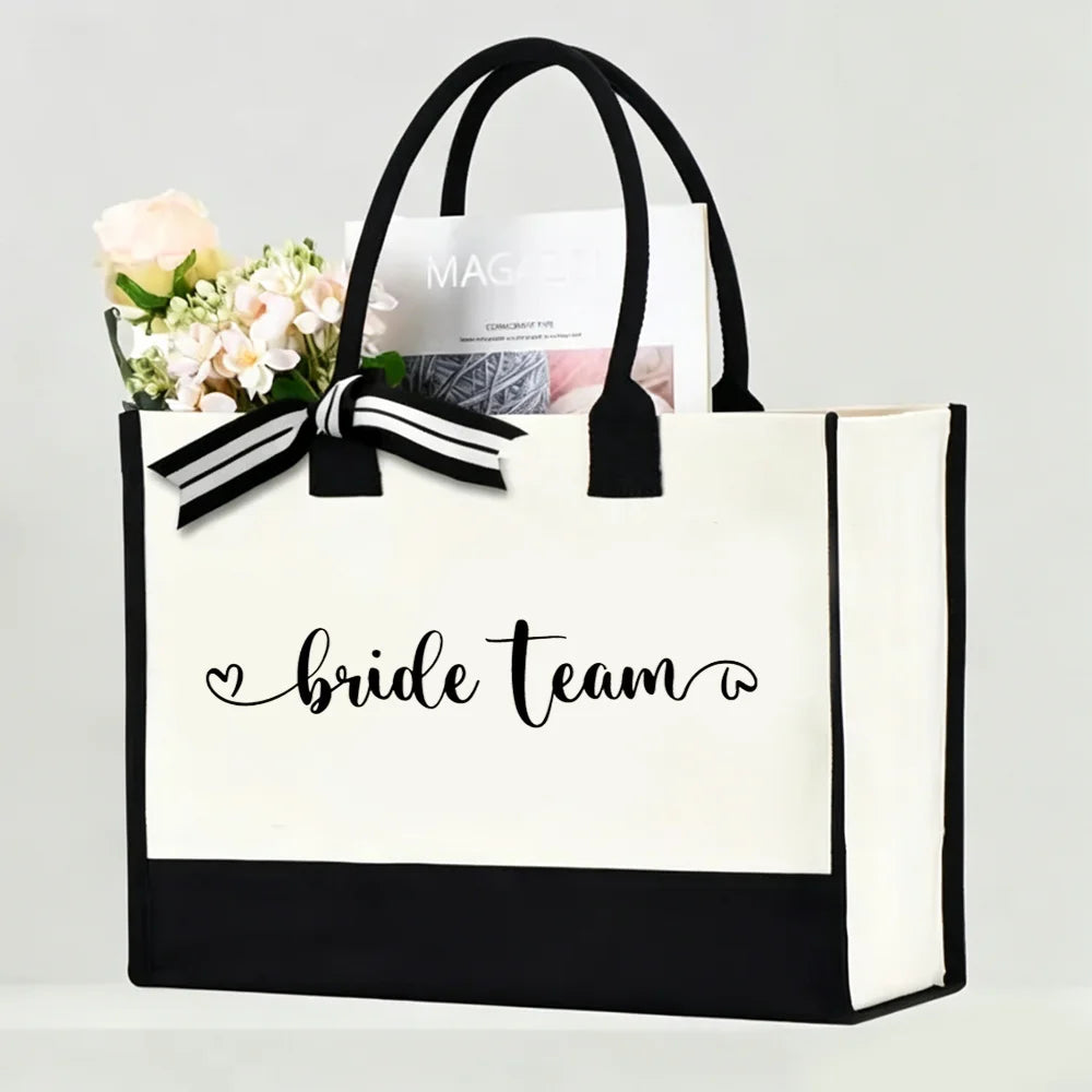Future Mrs Canvas Tote Bag | Bridal Shower Bachelorette Gift Bridal Canvas Tote Bag Peaceful Pleasures Health and Wellness bride team 1pcs