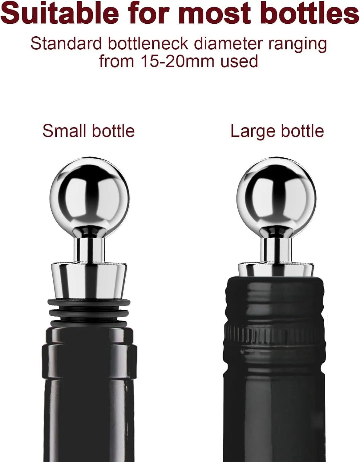 3/6 Wine Stoppers for Wine Bottles Vacuum Wine Bottle Stopper with Silicone Reusable Wine Corks, Leak proof Keep Fresh Suitable Peaceful Pleasures Health and Wellness