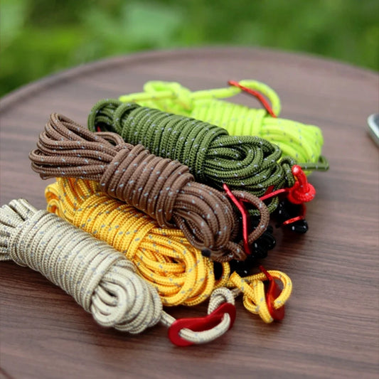4M Durable Tent Rope Luminous High Reflective Tent Rope with Buckle Multi-Function Sturdy Tent Rope for Outdoor/Beach/Camping ﻿ Peaceful Pleasures Health and Wellness