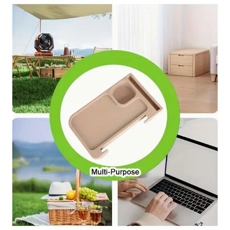 Universal Folding Camping Chair Side Tray Cup Holder for Outdoor Recliner Storage Organizer Portable Picnic Beach Accessory Peaceful Pleasures Health and Wellness