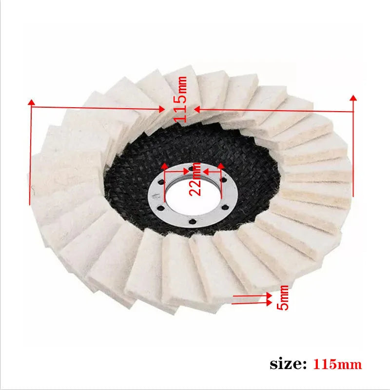 115 Wool Felt Polishing Pad Sturdy Angle Grinder Louver Disc Metal