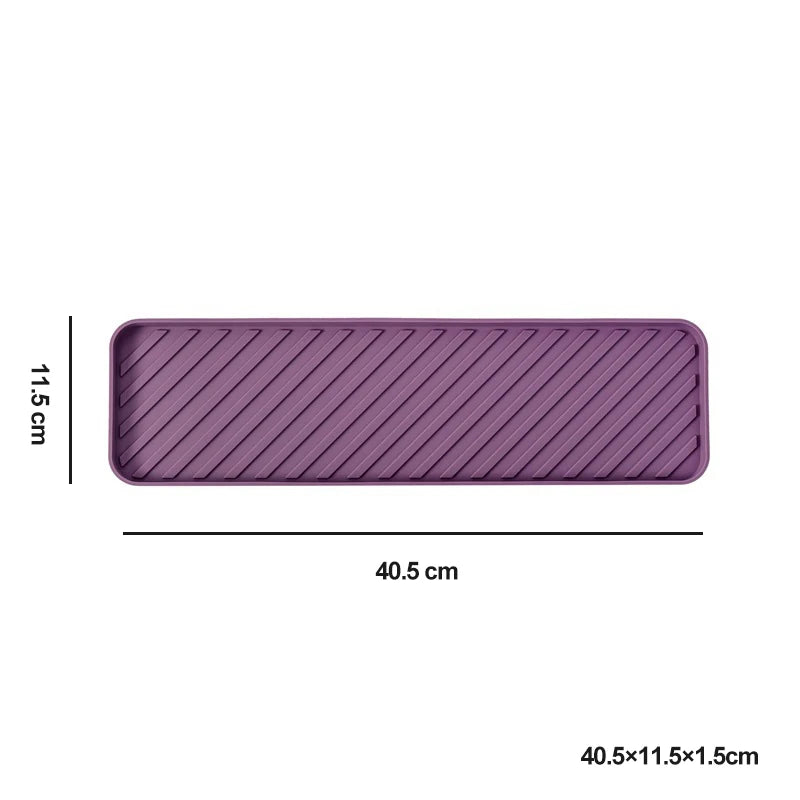 Silicone Dish Drying Mat Multifunctional Heat Resistant Tableware Dishwaser Mat Sink Mat for Kitchen kitchen accessories coaster Peaceful Pleasures Health and Wellness A Purple Silicone material