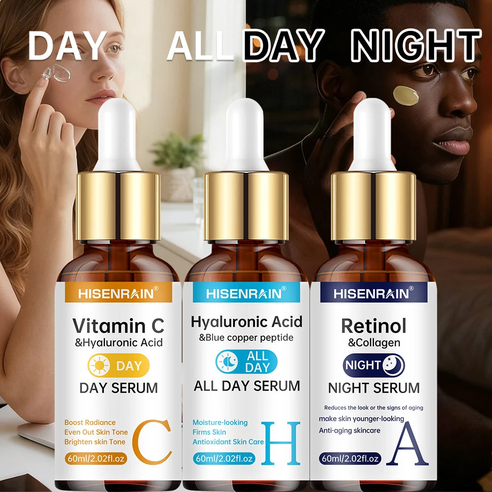 HISENRAIN Vitamin C Retinol Hyaluronic Acid Serum Duo Face Serum Duo Peaceful Pleasures Health and Wellness