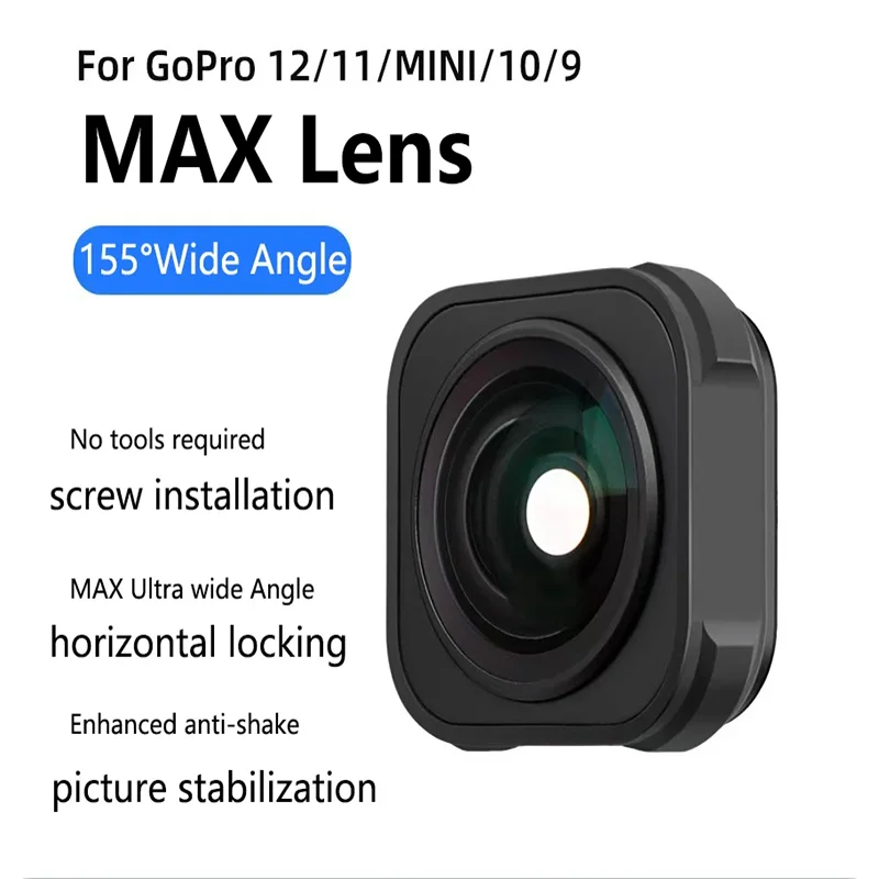 GoPro 12/11 Mini/10/9 155° Wide Angle Max Lens Mod | 5m Waterproof