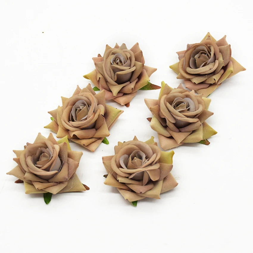 Artificial Silk Rose Flower Heads 5/10 Pcs | Wedding & Home Décor