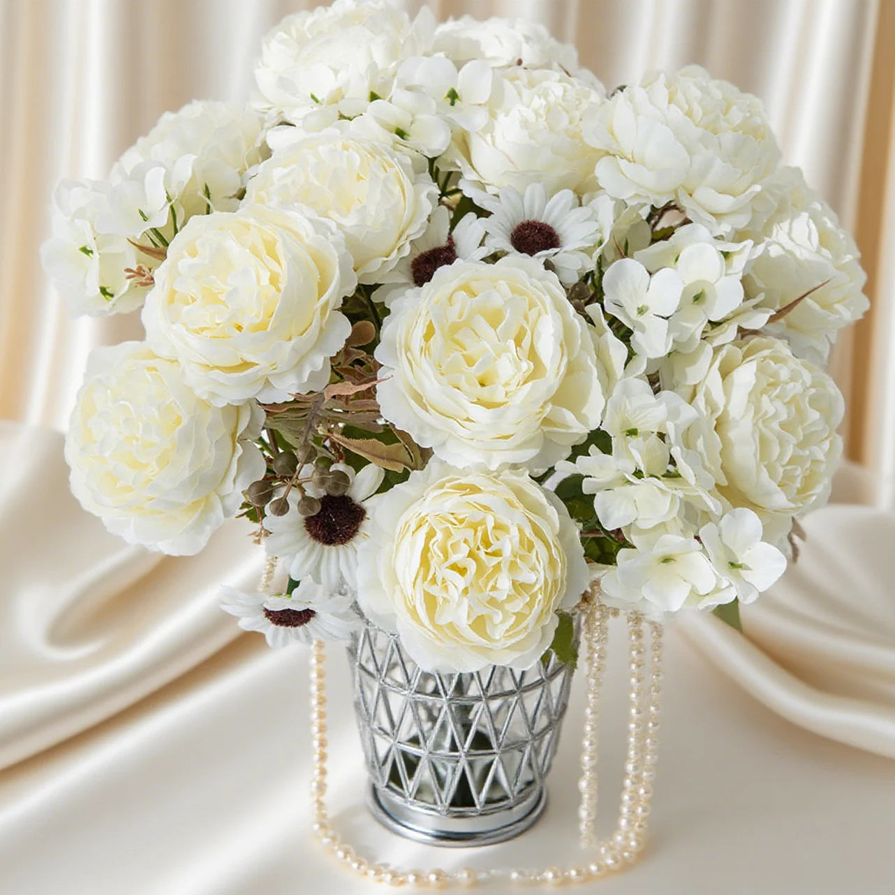 Artificial Silk Persian Peony Bouquet | Wedding & Home Decor