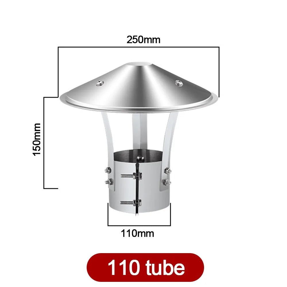 Stainless Steel Chimney Rain Cap 75–160mm | Exhaust Vent Hood