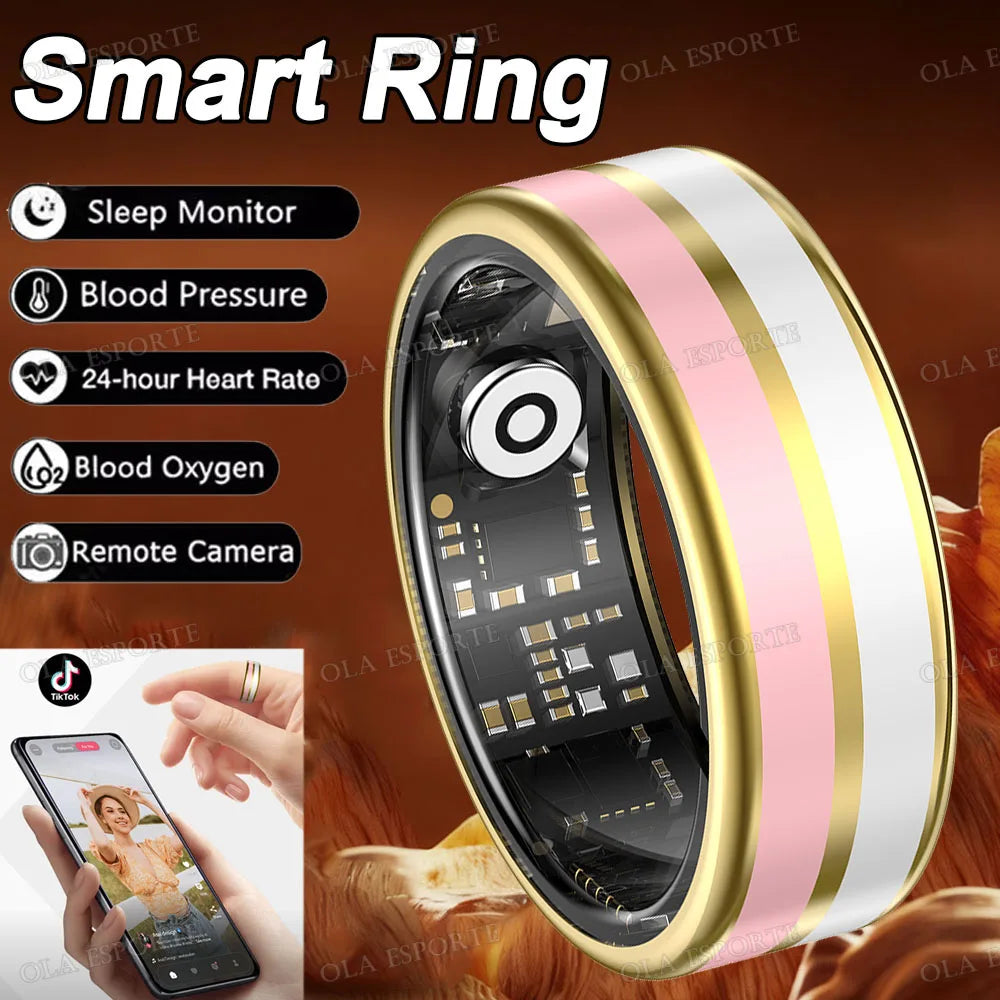 2026 New Enamel Smart Ring Heart Rate Blood Oxygen Sleep Monitor Gesture Video Navigation Family Care 5ATM Waterproof Smartring Peaceful Pleasures Health and Wellness WhPk 13