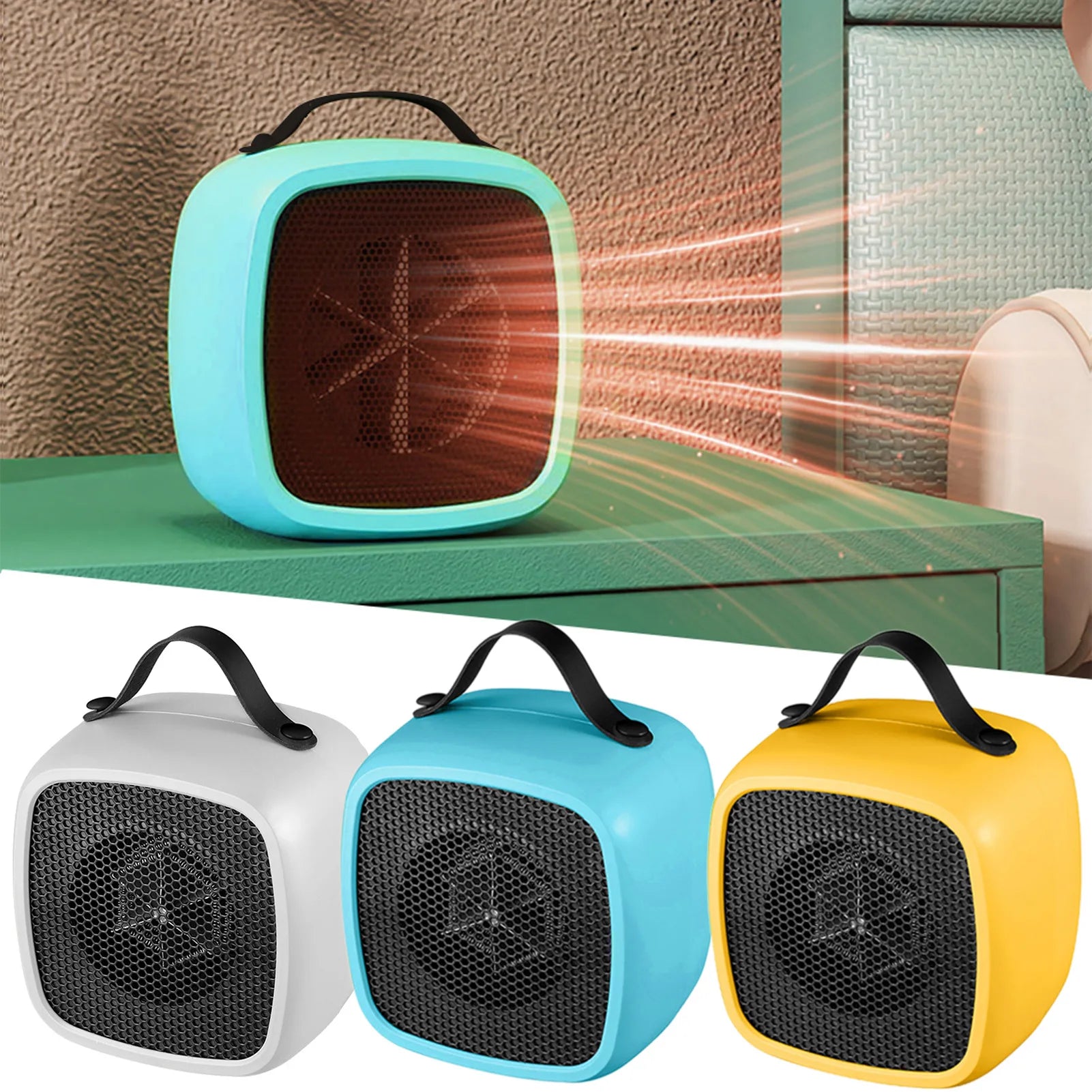 220V EU Portable 500W Fast Heating Heater Lightweight Small Space Desktop Warm Air Heater for Indoor Office Household Peaceful Pleasures Health and Wellness