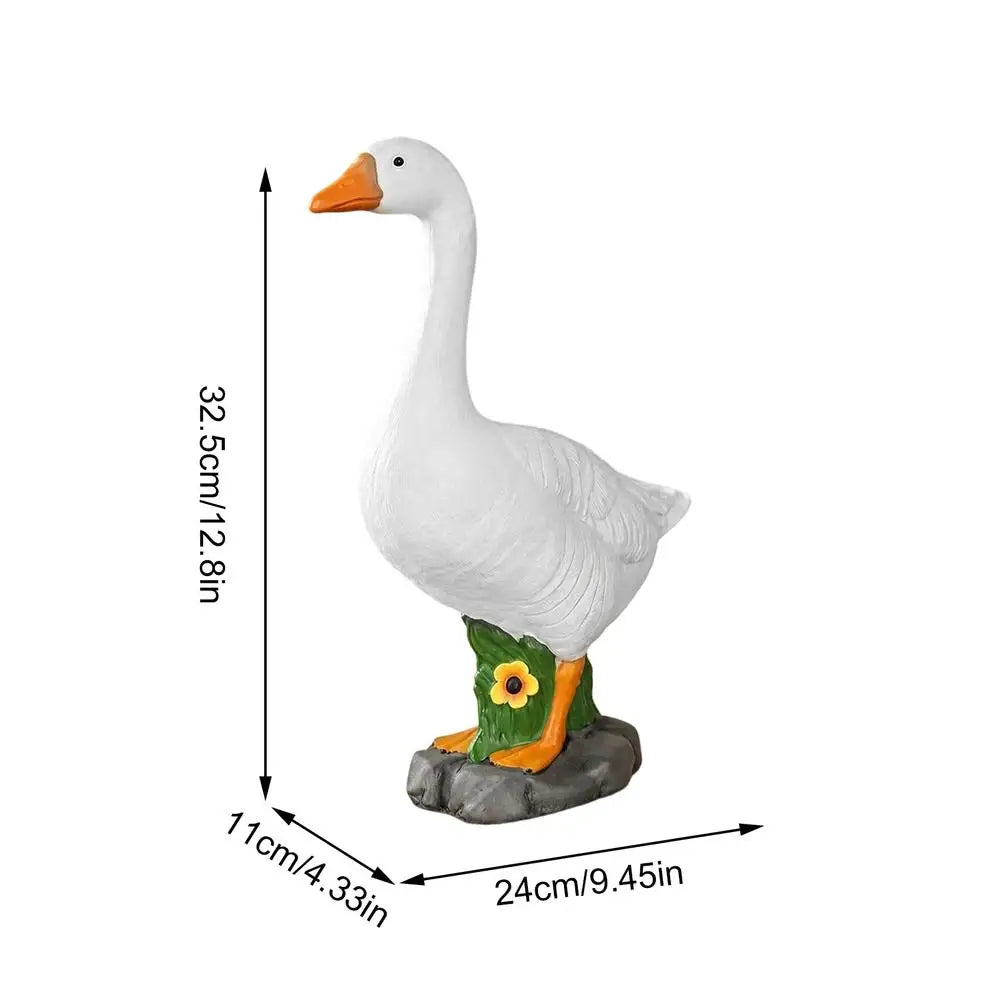 Outdoor Resin Goose Statue | Farmhouse Lawn Garden Ornament