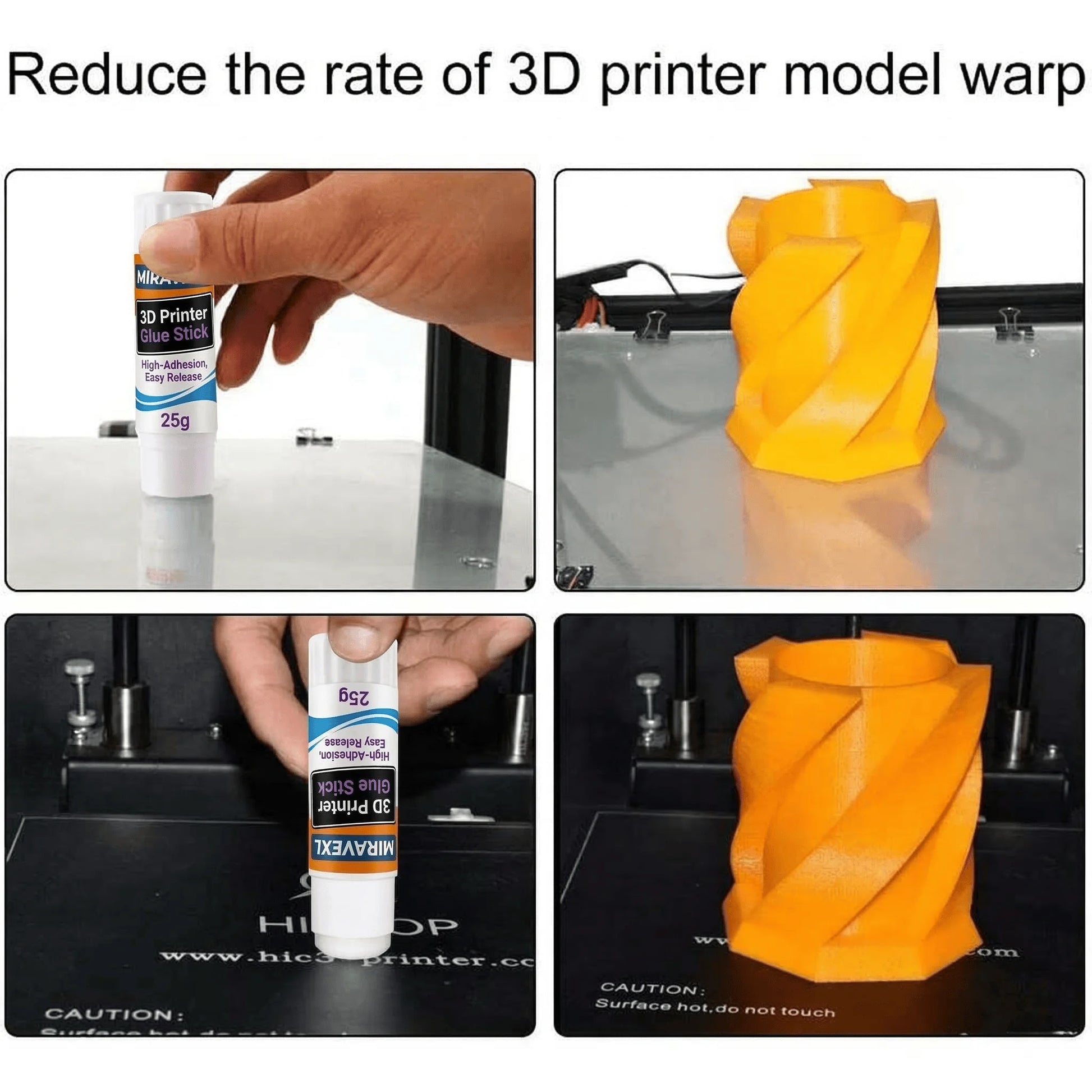 MIRAVEXL 3D Printer Glue Stick Strong Bed Adhesive Anti-Warping for PLA ABS PETG TPU Solid Print Glue Peaceful Pleasures Health and Wellness