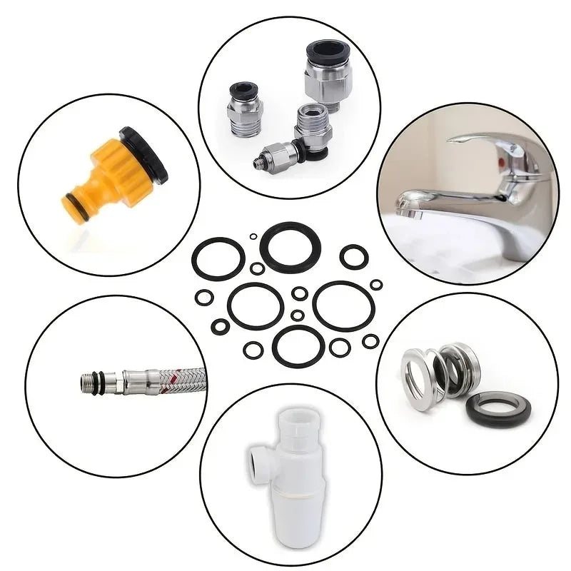225-Pc Nitrile Rubber O-Ring Set – Hydraulic & Pneumatic Repair Kit