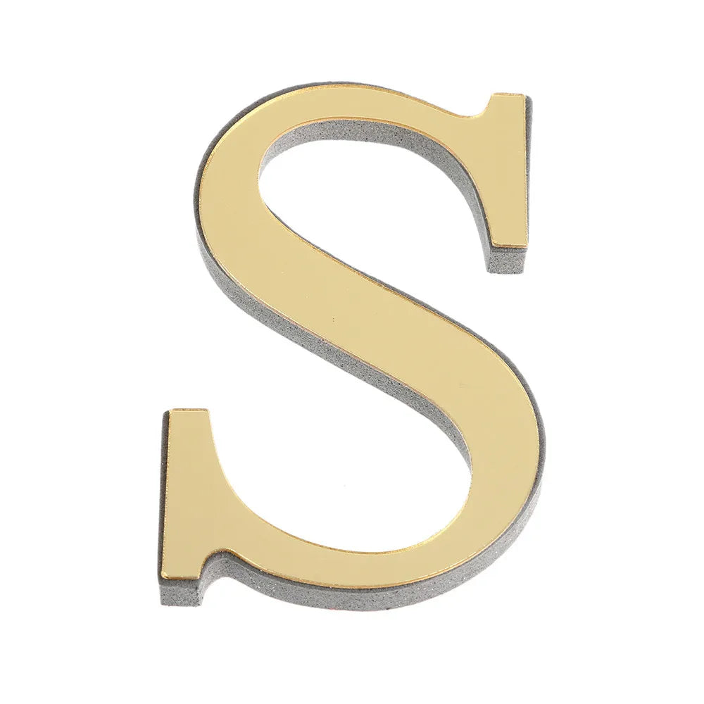DIY 3D Mirror 26 Letters Wall Stickers Logo Name Alphabet Wedding Love Letters English Wall Home Decor Wall Art Mural Stickers Peaceful Pleasures Health and Wellness S
