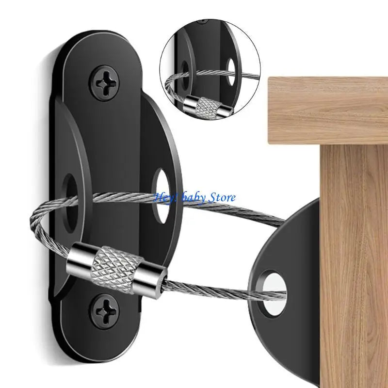 Anti-Tip Furniture Anchors 2-Pack | Metal Wall Safety Straps