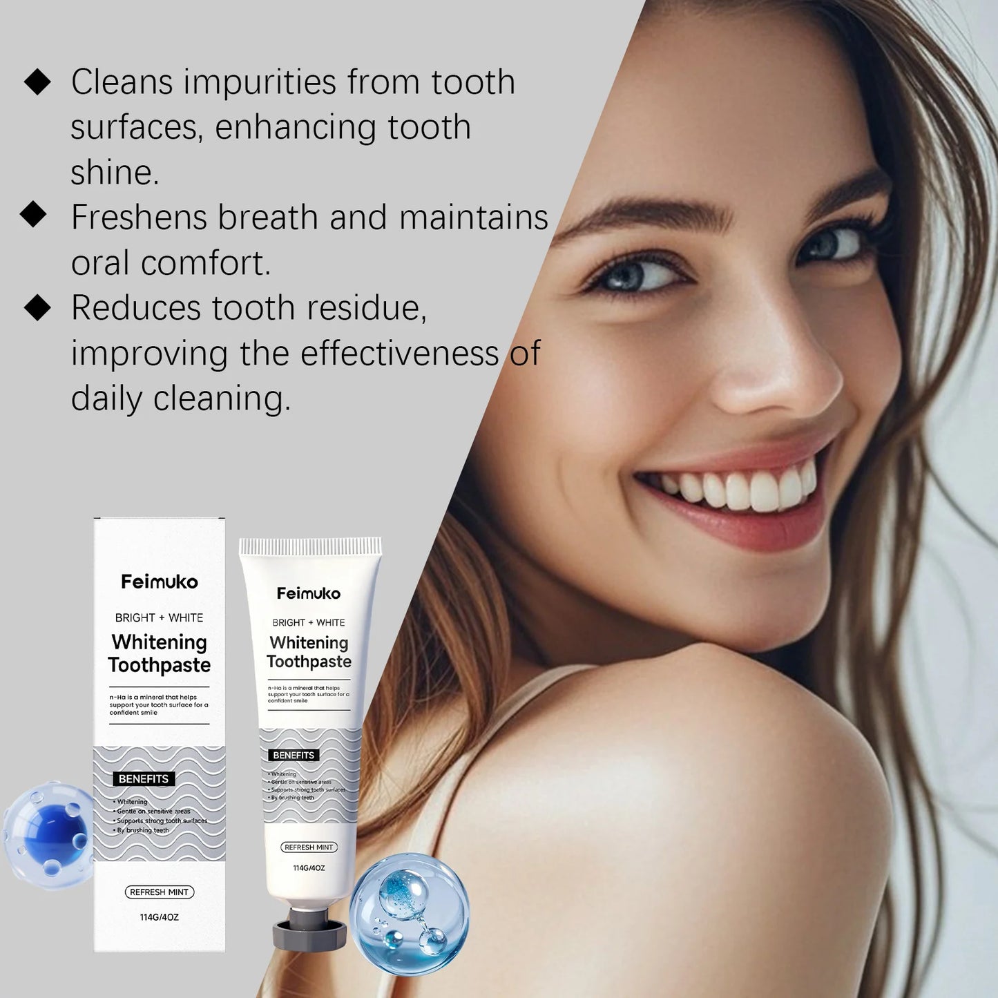 Gentle Cleansing Toothpaste Teeth Stain Removal Reduce Oral Odor Protect Gum Refreshing Oral Hygiene Dental Whitening Toothpaste Peaceful Pleasures Health and Wellness