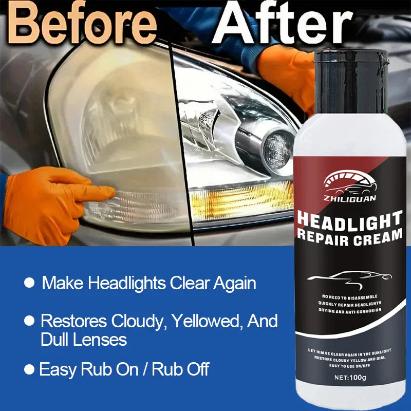 Car Headlight Restoration Kit – Remove Yellowing & Fog