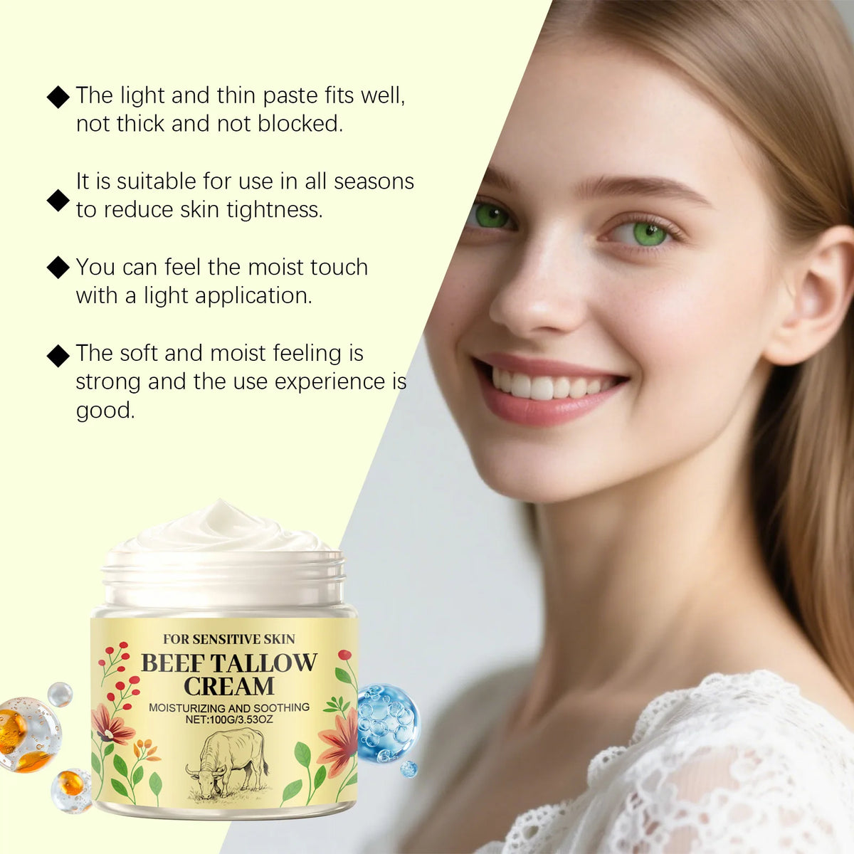Beef Tallow Body Cream for Moisturizing Skin and Comfort Peaceful Pleasures Health and Wellness