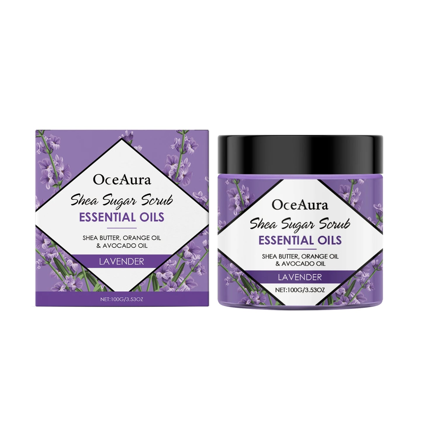 OceAura Lavender Exfoliating Body Scrub | Deep Cleanse 100g