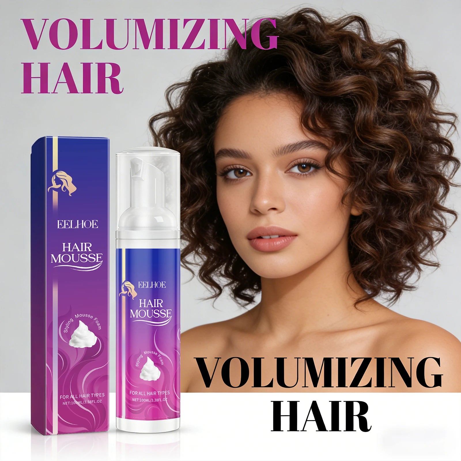 Hair Styling Mousse Moisturizing Long-Lasting Styling Natural Hair Wig Hairstyle Reduce Hair Fragmentation Hairdressing Wig Care Peaceful Pleasures Health and Wellness