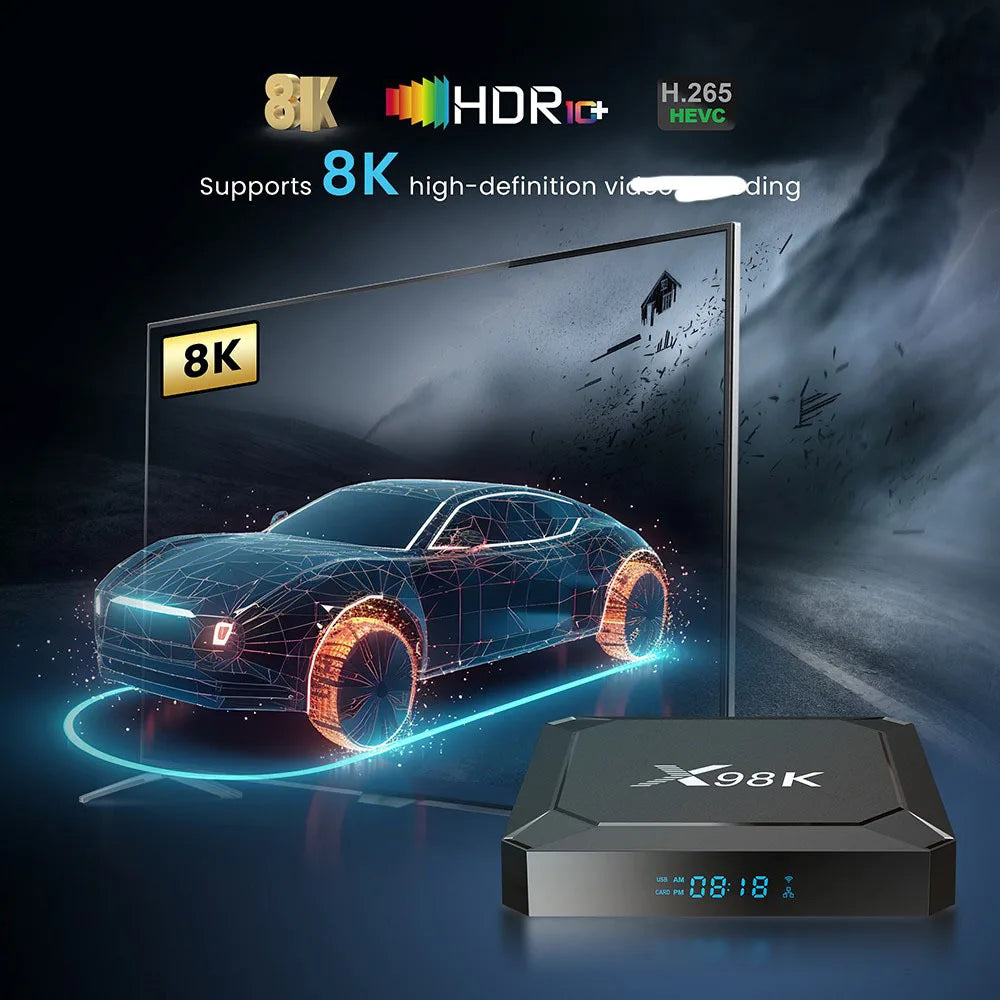 X98K RK3528 Android13 TV Box 2/4GB RAM 16-128GB ROM Dual Band WiFi6 BT5.0 HDMI2.0 4K AVS2 Smart Media Box Peaceful Pleasures Health and Wellness