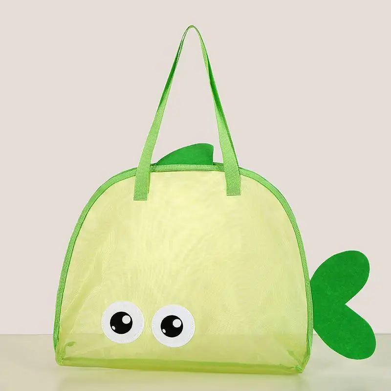 Cartoon Mesh Beach Toy Bag – Foldable Large Tote | JETTING
