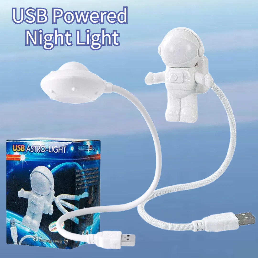 Astronaut USB Night Light Sound Sensor LED Lamp – Set of 2
