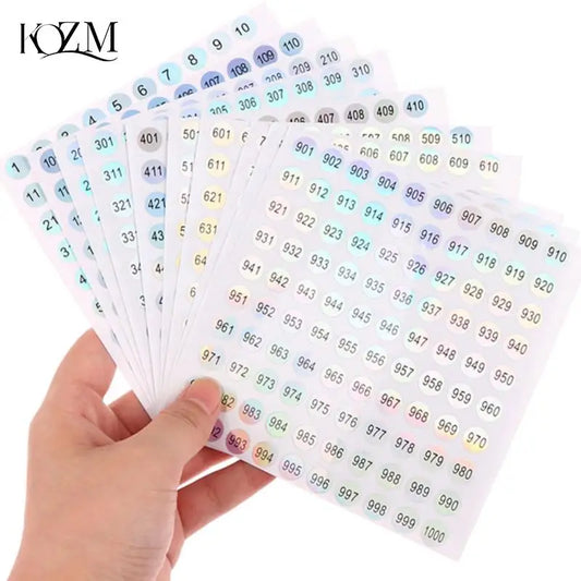 Waterproof Laser Number Stickers 1–1000 | Nail Polish Labels Number Label Stickers Oasis Select