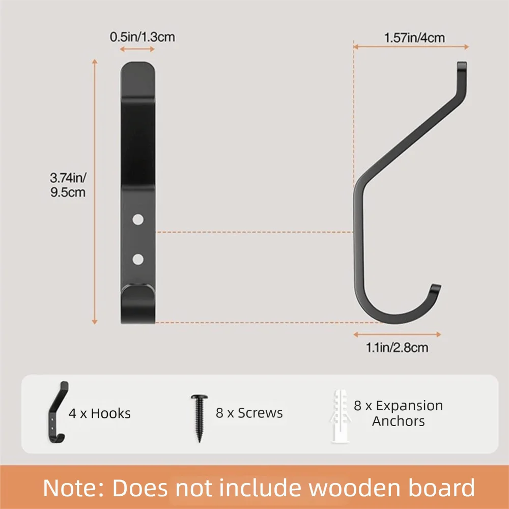 Heavy Duty Black Carbon Steel Wall Hooks – Multi-Pack Set