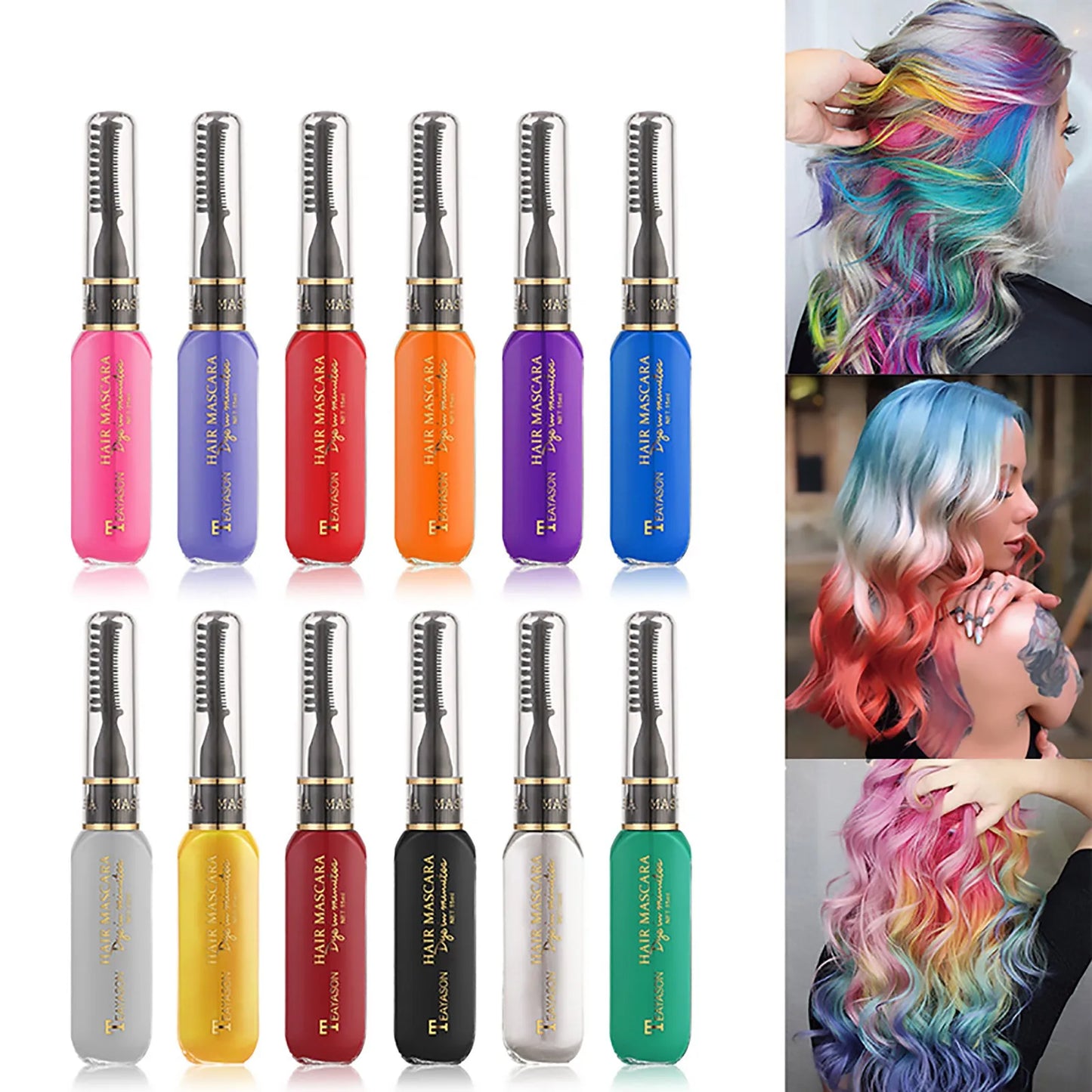 13 Colors Disposable Hair Dye Temporary Hair Mascara Instantly Hair Color Diy Great Gift Casual Party Stage Performance Decor Peaceful Pleasures Health and Wellness