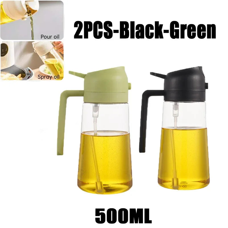 2-in-1 Oil Sprayer Bottle 500ml – Air Fryer, BBQ & Kitchen
