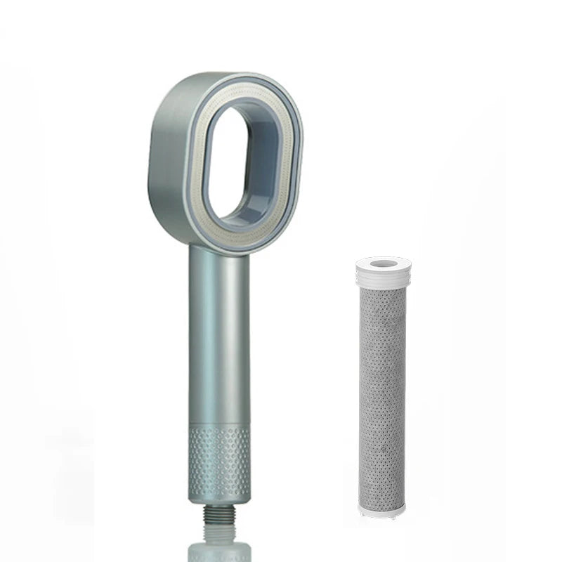 Filter Shower Head High Pressure Beauty Rain Faucet Showerhead Filtration Purification Bathroom Accessories Filtered Water Peaceful Pleasures Health and Wellness Silver