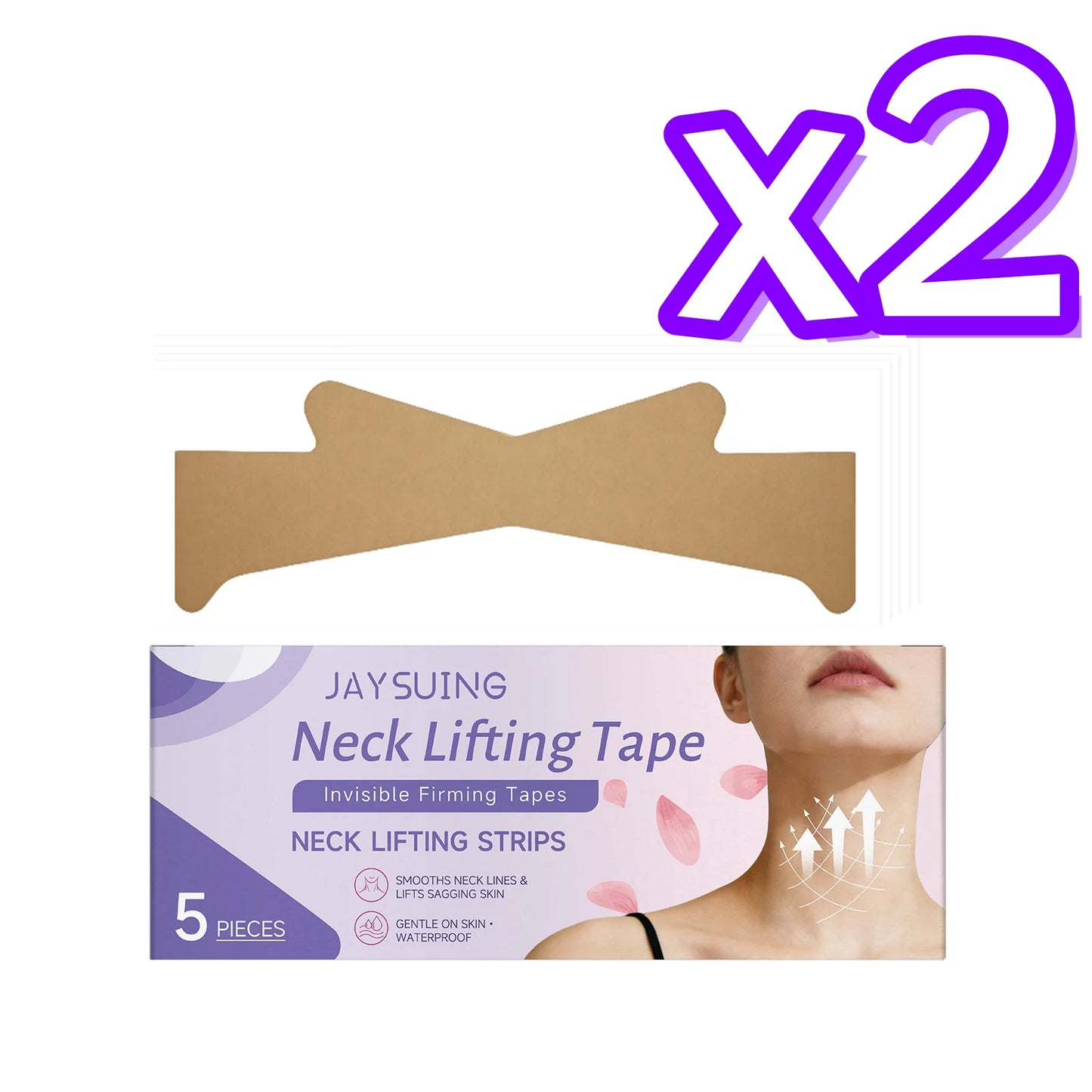 Jaysuing Collagen Neck Mask Reduce Neck Wrinkles Tightening Neck Contour Improve Rough Skin State Brighten Neck Liftng Patches Peaceful Pleasures Health and Wellness 5pcs Boxed x 2