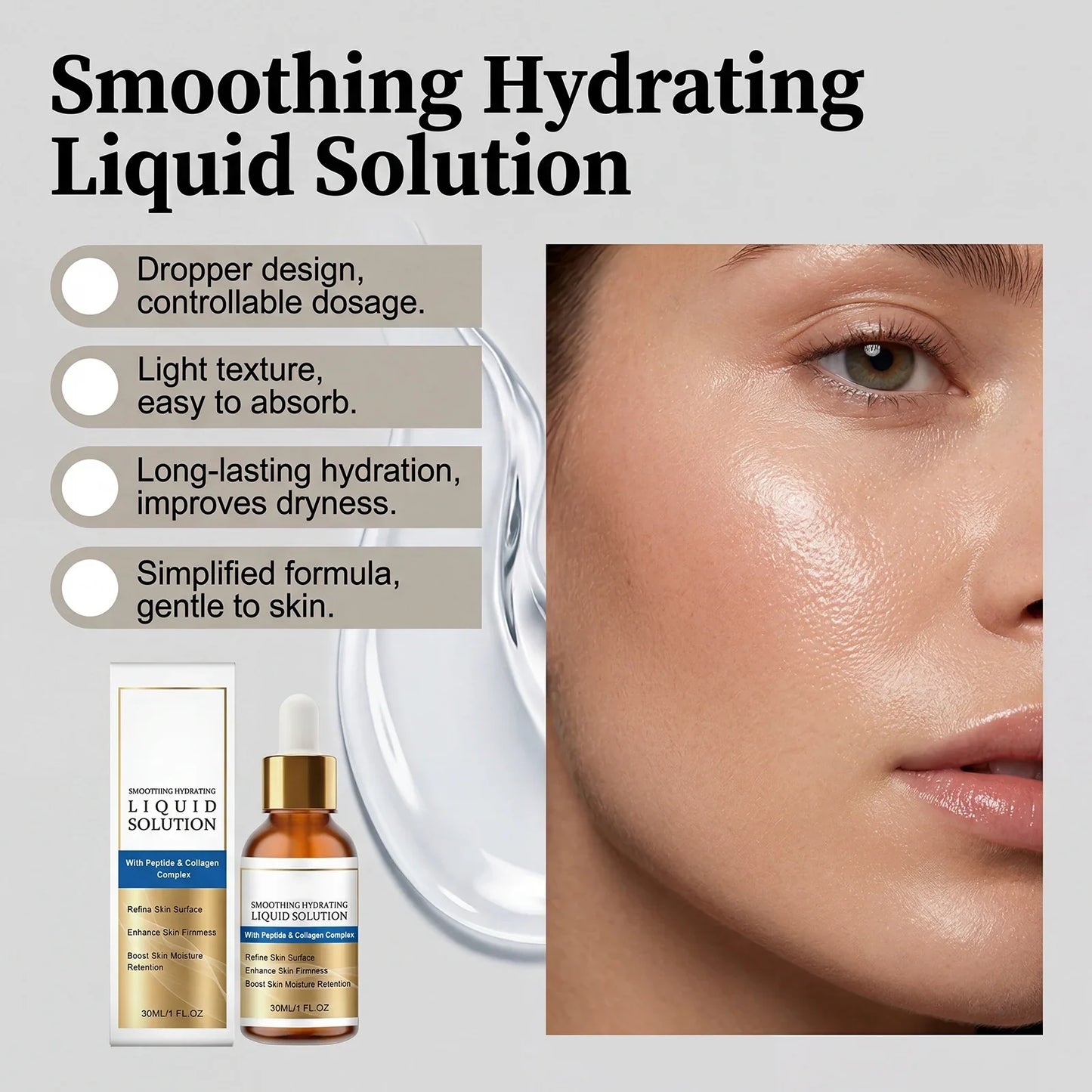 Smoothing Hydrating Face Serum – Moisturize & Soften Skin