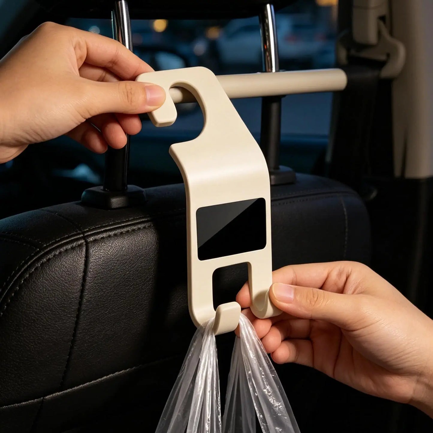 Universal Car Headrest Hook – Seat Back Bag Hanger Organizer