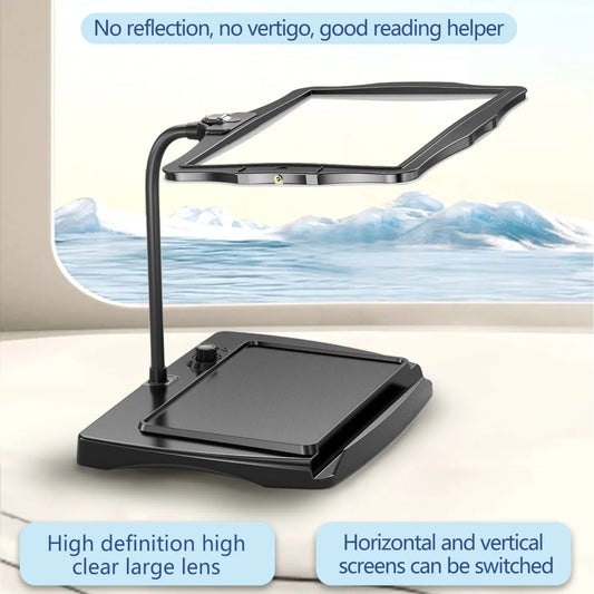 Elderly Reading Magnifying Glass with Large Mirror Surface, Detachable Rechargeable Vision Aid Peaceful Pleasures Health and Wellness WHITE