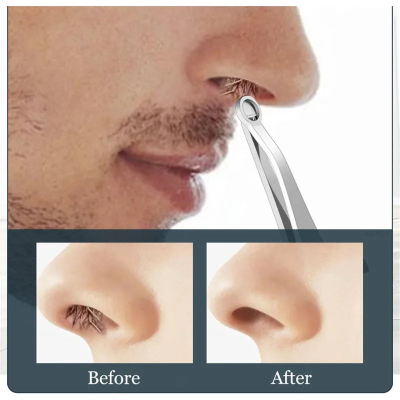 Stainless Steel Round-Tip Nose & Eyebrow Trimming Tweezers