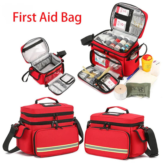Double Layer Medical Bag Empty First Aid Bag Emergency Trauma Bag Empty, First Responder Organizer for Nurses,Home Health Care Peaceful Pleasures Health and Wellness