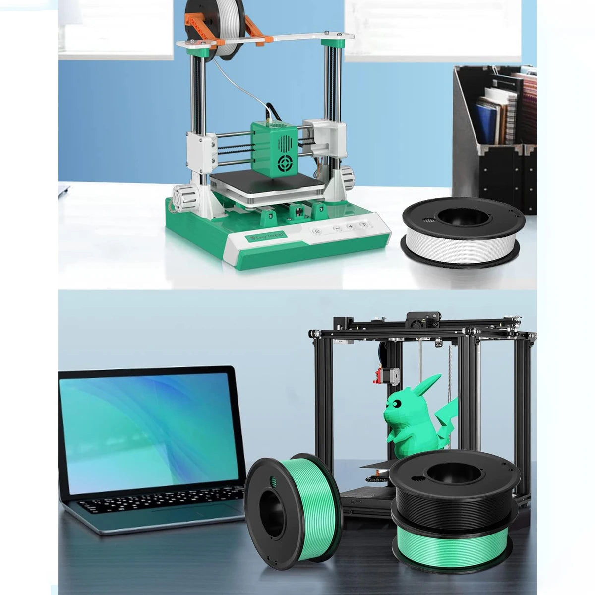 PLA 1.75mm 3D Filament Set 4 Colors ±0.02mm – 250g×4 Spools