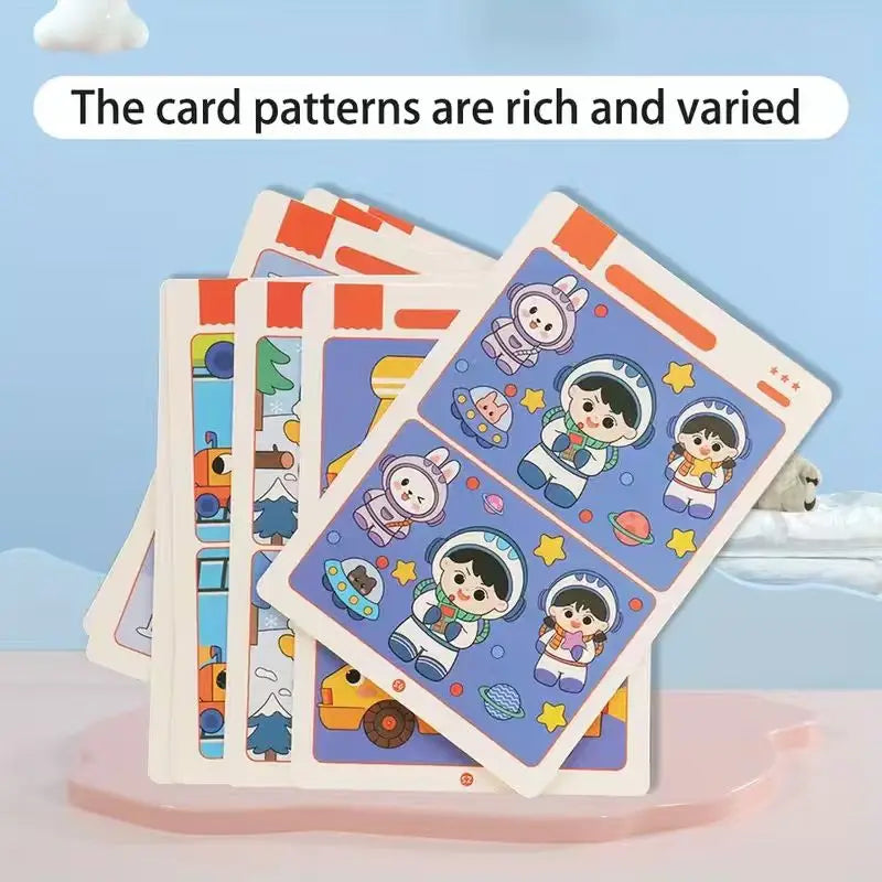 Find Difference Fun Focus Training Game Erasable Picture Cards