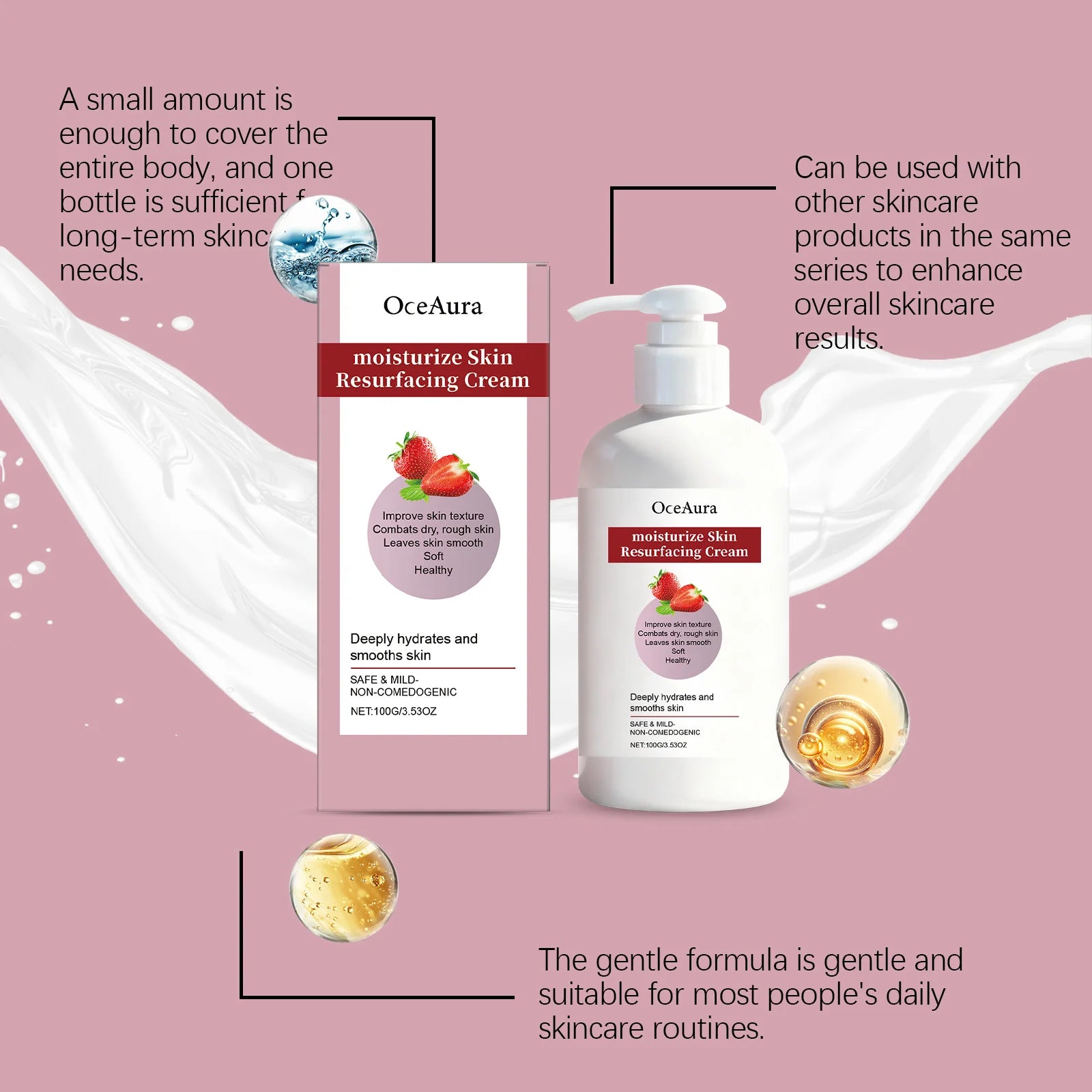 Strawberry Moisturizing Lotion Repair Dry Skin Smoothing Wrinkles Brightening Softening Lasting Fragrance Body Nourishing Lotion Peaceful Pleasures Health and Wellness