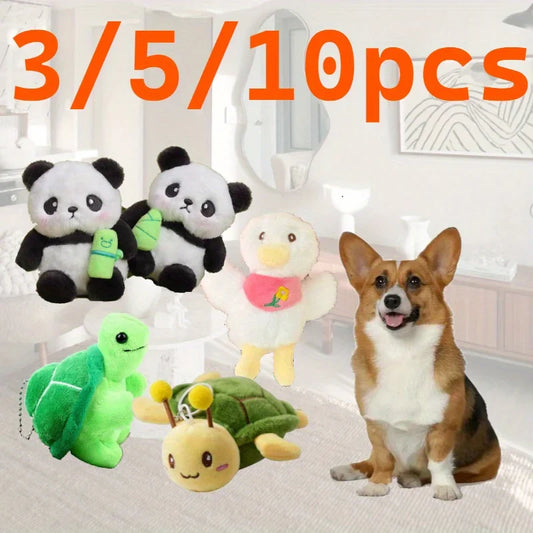 5-Pack Animal Plush Dog Toys – Bite-Resistant for All Dog Sizes Plush Dog Toys Oasis Select
