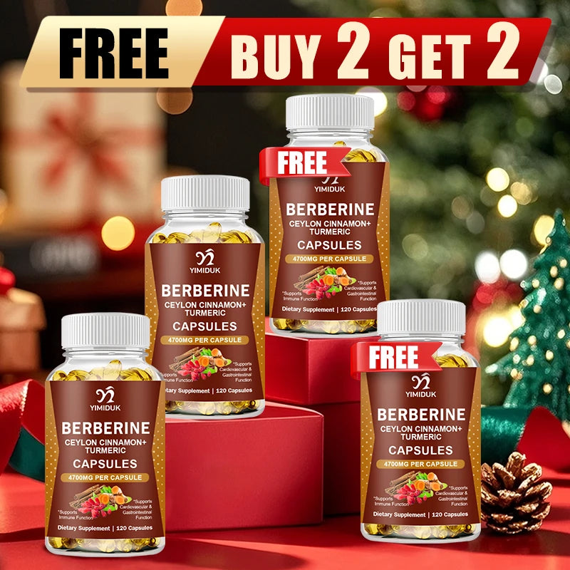 Berberine 4700 Mg Supplement, with Ceylon Cinnamon, Support Heart Health, Immune System, Healthy GI & Cholesterol, Gluten-Free Peaceful Pleasures Health and Wellness