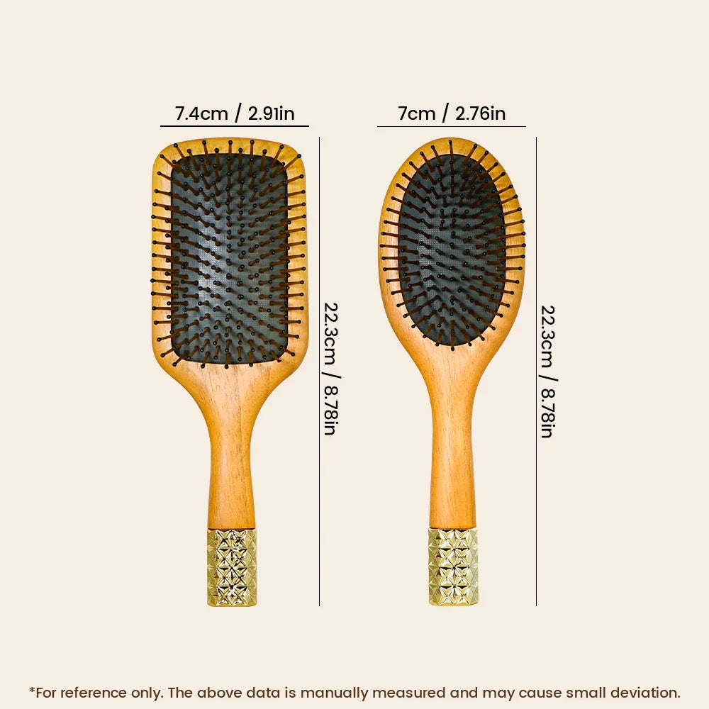 Wooden Airbag Cushion Hair Brush – Anti-Static Detangler