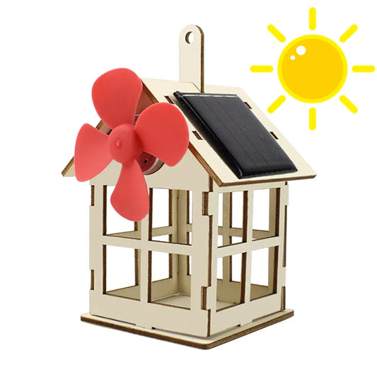 2-in-1 Solar Windmill DIY STEM Kit – Wood Science Toy for Kids Solar STEM Kit Peaceful Pleasures Health and Wellness